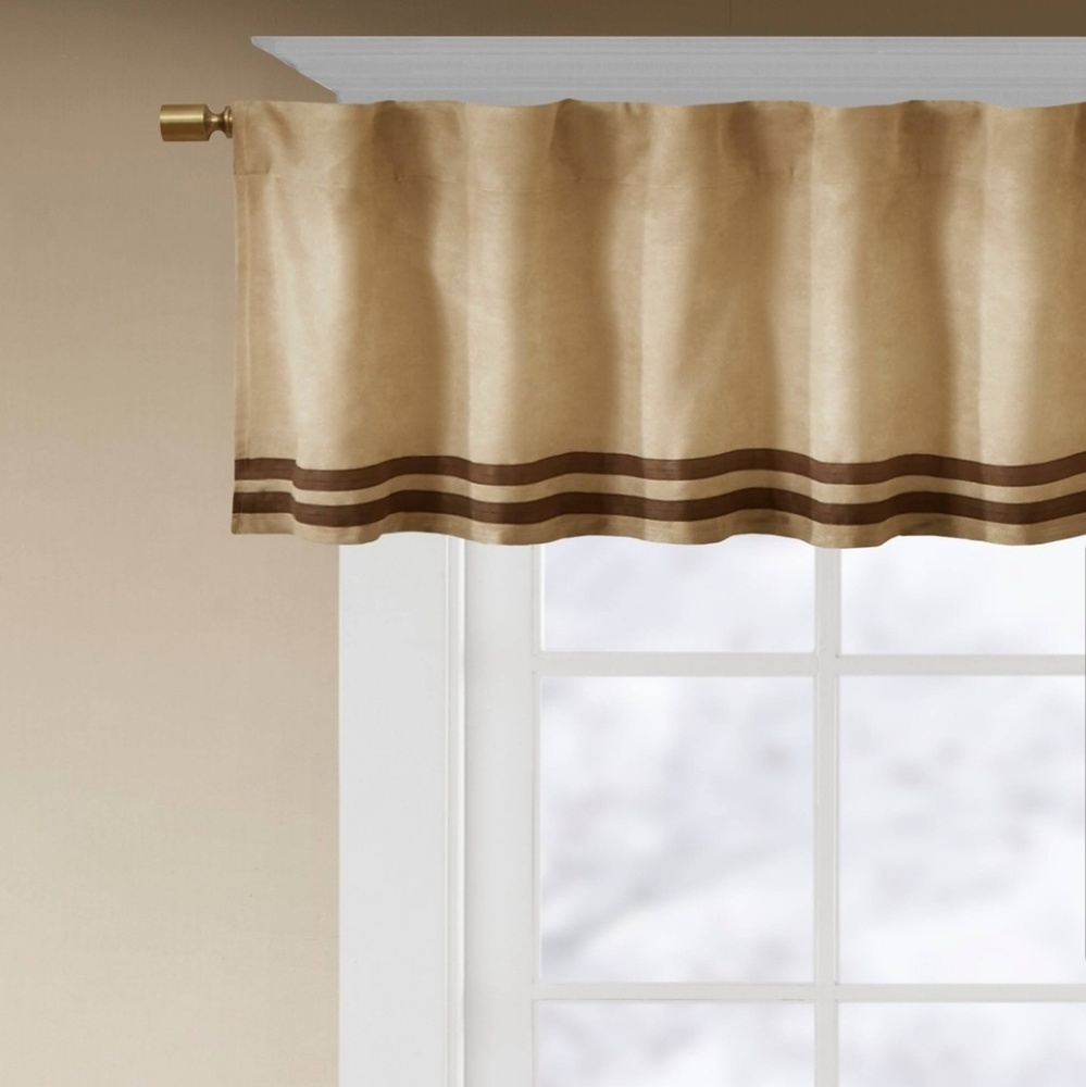 🆕️ 5x Madison Park Microsuede Striped Window Valance - Picture 2 of 6